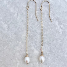 Tahiti Pearl Chain Earrings