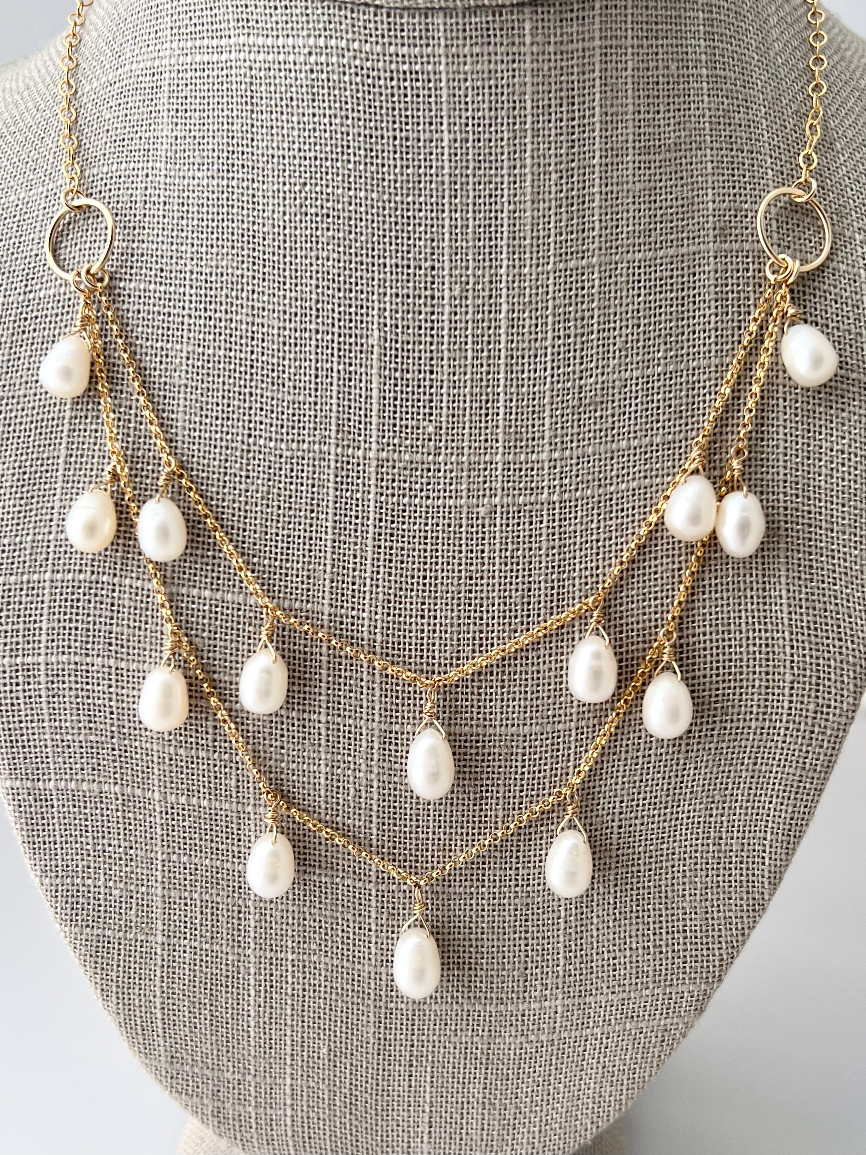 【TATIANA】Delicate Pearl Chain Necklace NZ2417〜ネックレス TATIANA】Delicate Pearl Chain Necklace NZ2417〜ネックレス