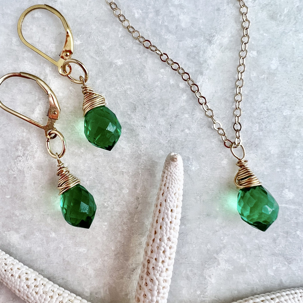 Faceted Emerald Gift Set