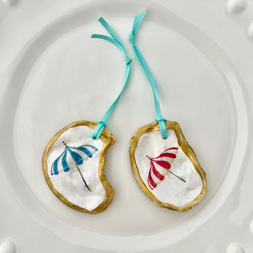 Pair of Parasol Ornaments ~ turquoise