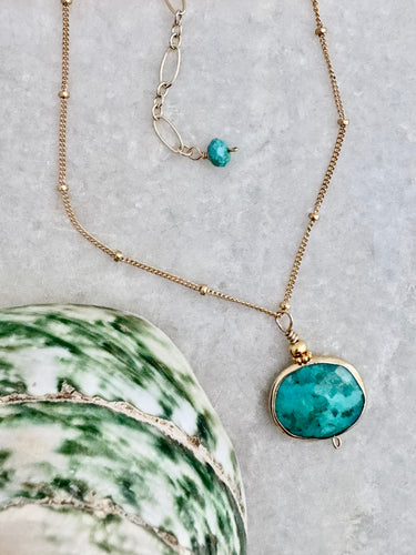 Turquoise Bezel Necklace