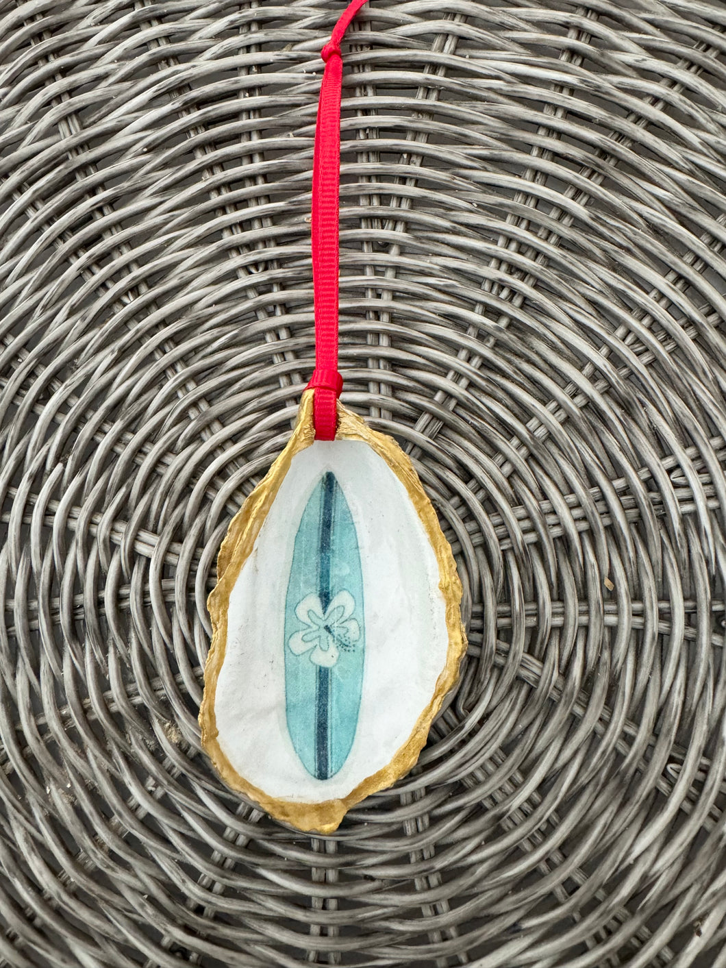 Blue Surfboard Ornament