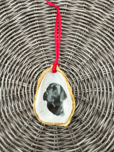 Black Lab Oyster Ornament