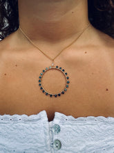 Blue Ombré Tourmaline Circle Necklace