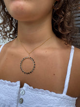 Blue Ombré Tourmaline Circle Necklace