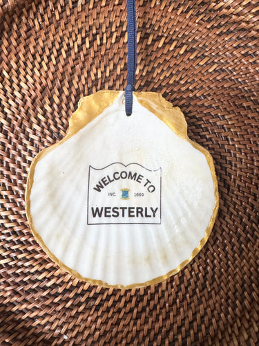 Welcome to (Your Town) Ornaments - Large Scallop