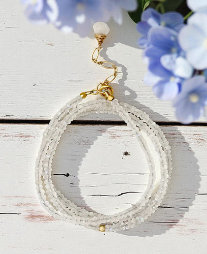 Triple Gemstone Wrap Bracelet / Necklace