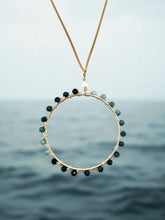 Blue Ombré Tourmaline Circle Necklace