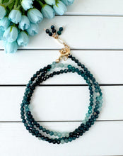 Blue Ombré Tourmaline Triple Wrap Bracelet