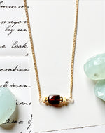 Tiny Embellished Garnet Necklace