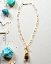 Tiger Eye Front Toggle Necklace