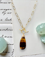 Tiger Eye Front Toggle Necklace