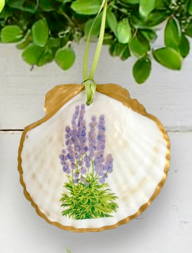 Lavender Large Scallop Ornament