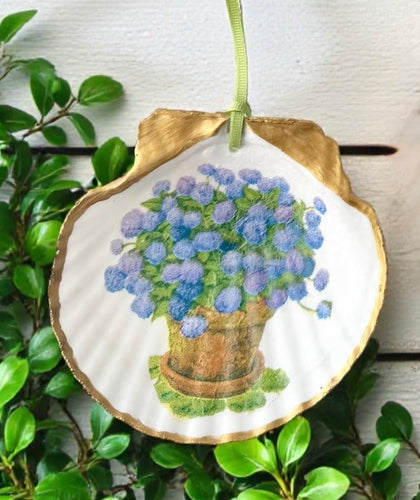 Hydrangeas in Terracotta Pot Ornaments