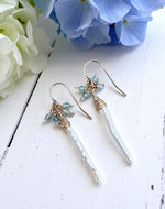 Phuket Stick Pearl Cluster Earrings