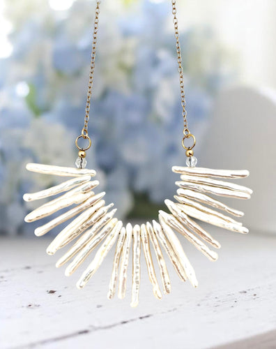 Phuket Stick Pearl Bib Necklace