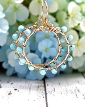 Studded Gemstone Hoop Earrings