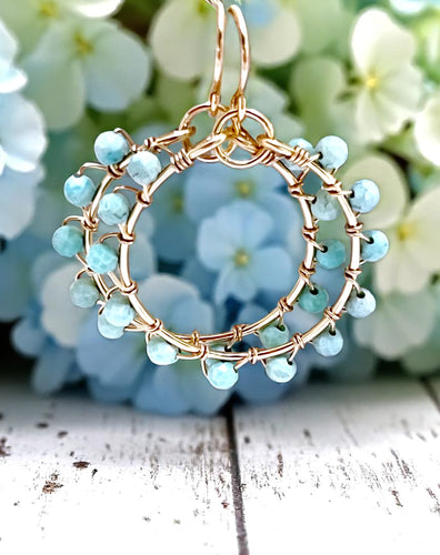 Studded Gemstone Hoop Earrings