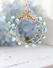Studded Gemstone Hoop Earrings