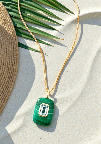Malachite and Topaz Necklace
