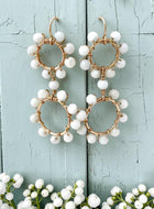 Double Daisy Hoop Earrings