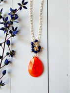 Carnelian Briolette Pendant Necklace