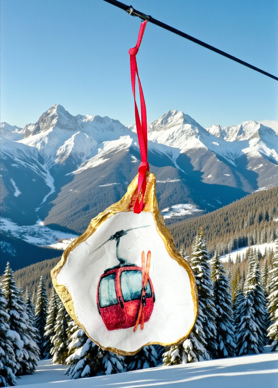 Large Red Gondola Ornament