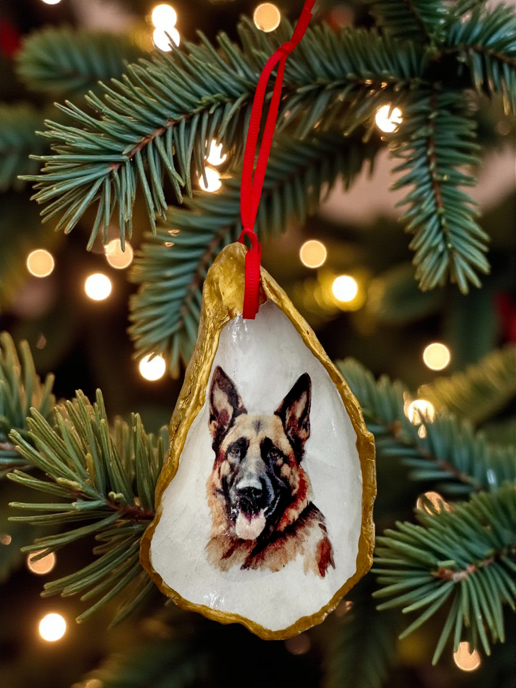 German Shepherd Oyster Ornament