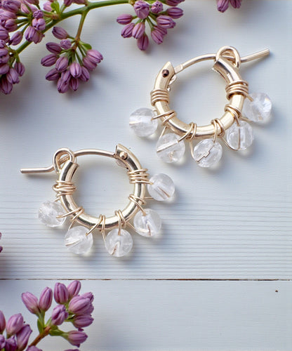 Five Petals Hoop Earrings