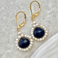 Tahiti Pearl Framed Drop Earrings