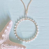 White Coral Large Circle Necklace
