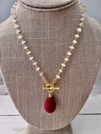 Ruby Moon Toggle Necklace