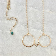 Large Hammered Horse Bit Necklace ~ gold
