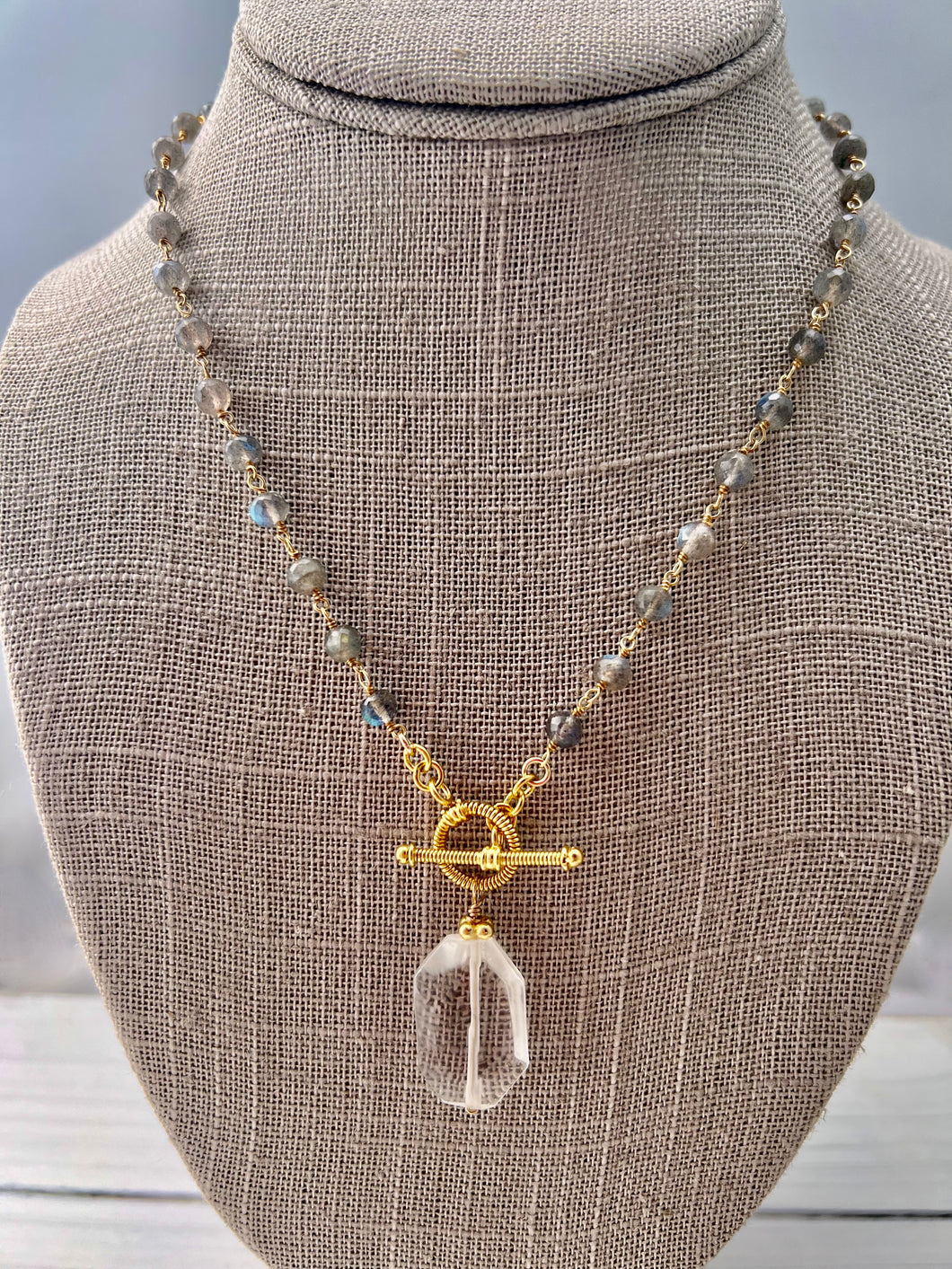 Rock Crystal Toggle Necklace