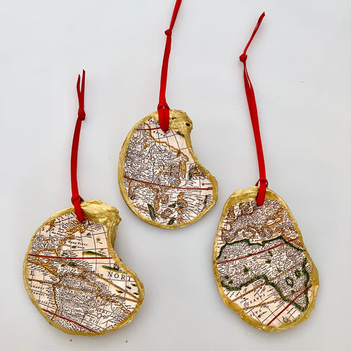 World Maps Oyster Ornament