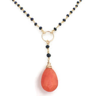 Yazmin Y Necklace - lapis & carnelian