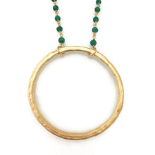 Large Organic Circle Necklace - Matte Gold