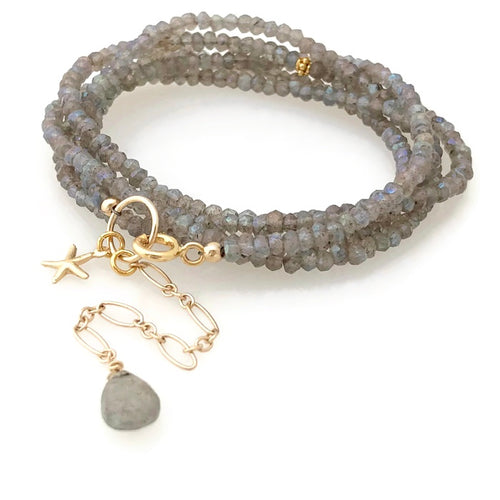 Manhattan Gemstone Wrap Bracelet - Two in One