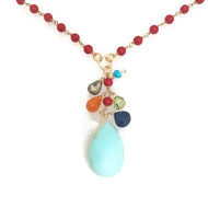 Archipelago Abundance Necklace - red coral & Peruvian opal