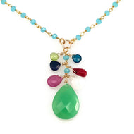 Archipelago Abundance Necklace - aqua chalcedony