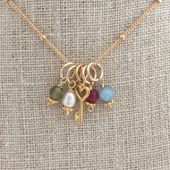 Birthstone Charm Necklace - Gold
