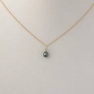 Ocean Blue Diamond Drop Necklace