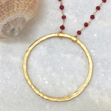 Large Organic Circle Necklace - Matte Gold