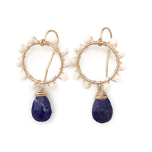 Daisy Earrings ~ lapis & white coral