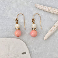 Peach Coral & MOP Earrings