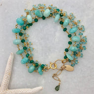 Triple Gemstone Bracelet ~ Amazonite