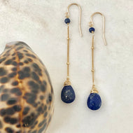 Long Lapis Chain Earrings