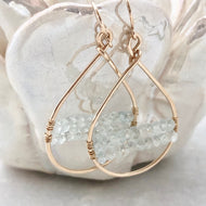 Nantucket Woven Hoop Earrings ~ Aquamarine