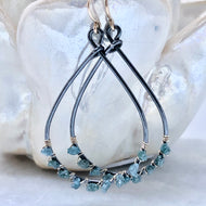 Kauai Blue Diamond Hoop Earrings