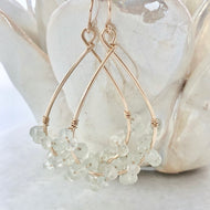 Spring Lake Hoop Earrings ~ green amethyst